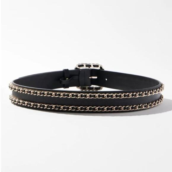 White House Black Market Double Chain Leather Belt – Size S – NWT